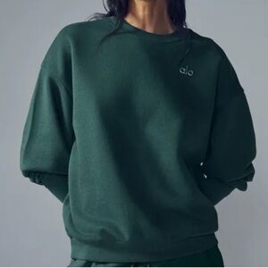 ALO Yogo Accolade Crew Neck Pullover - Midnight Green S